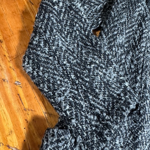 J Jill Women's Gray Black Wool Blend Coat One Button Draped longline Coatigan S - Picture 4 of 11